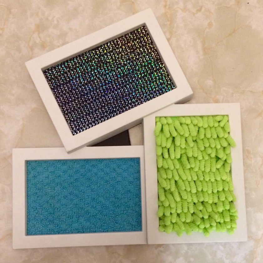 Mini sensory wall made from a picture frame